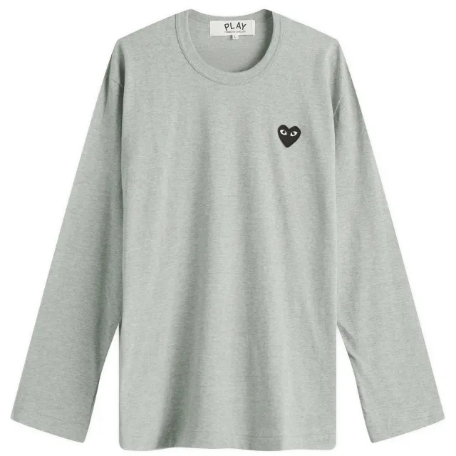 Comme des Garçons Play Men's Long Sleeve T-Shirt Grey/Black