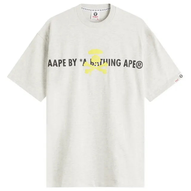 AAPE Graffiti Neon Puff T-Shirt Heather White
