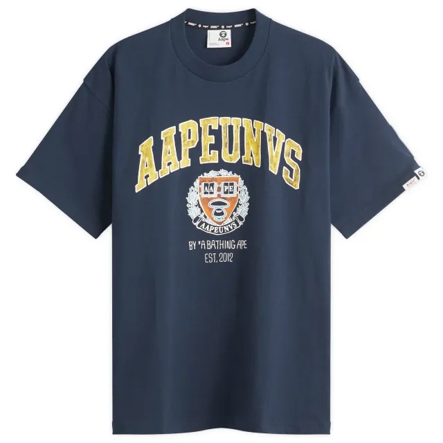 AAPE College Theme T-Shirt Dark Navy