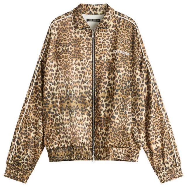 Cole Buxton Men's Leopard Piped Track Jacket