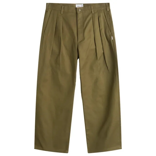 WTAPS Men's Two Tuck Wide Trousers Olive Drab