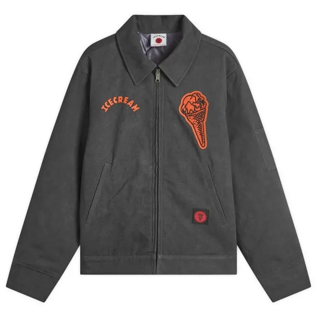 ICECREAM Men's Cone Patch Work Jacket Washed Black