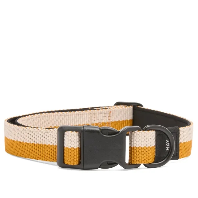 HAY Flat Dog Collar - Medium/Large Off-White/Ochre