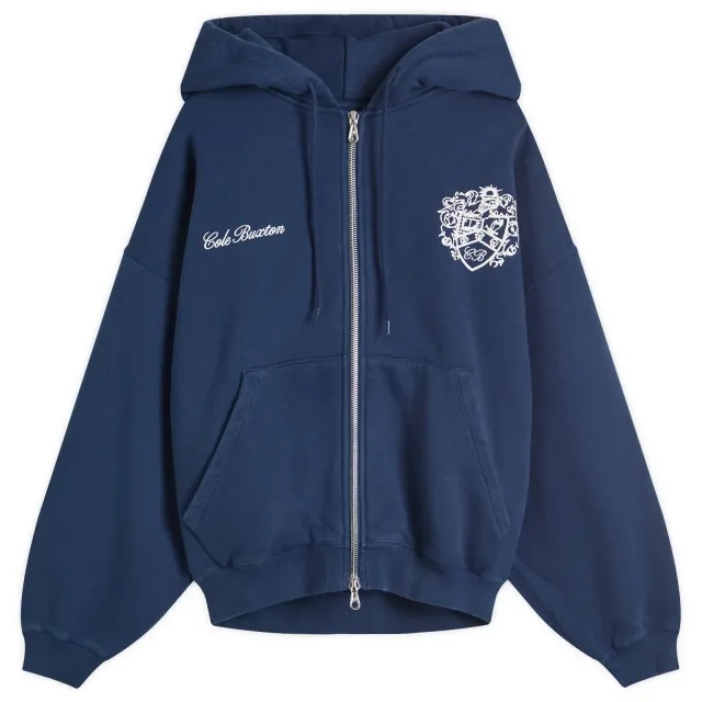 Cole Buxton Men's Collegiate Crest Zipped Hoodie Navy