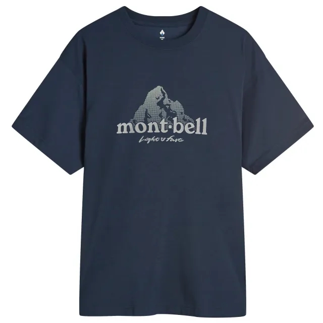 Montbell Men's Dot Logo Wickron T-Shirt Navy