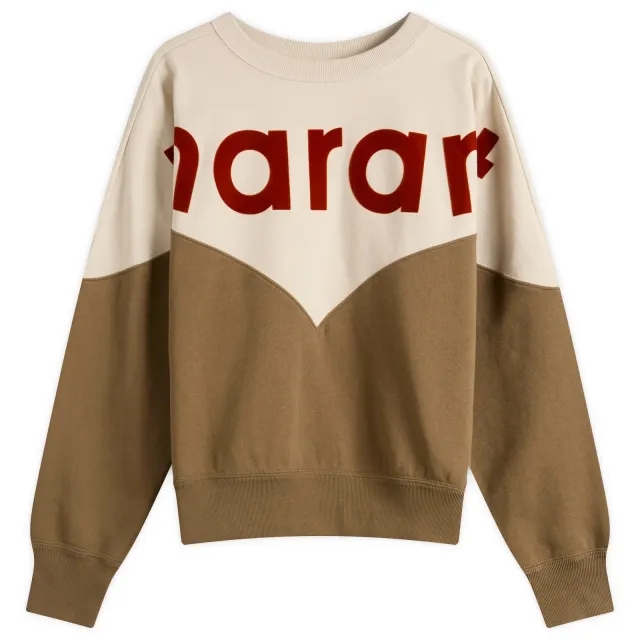 Isabel Marant Women's Étoile Houston Marant Logo Sweater Ecru/Dark Khaki