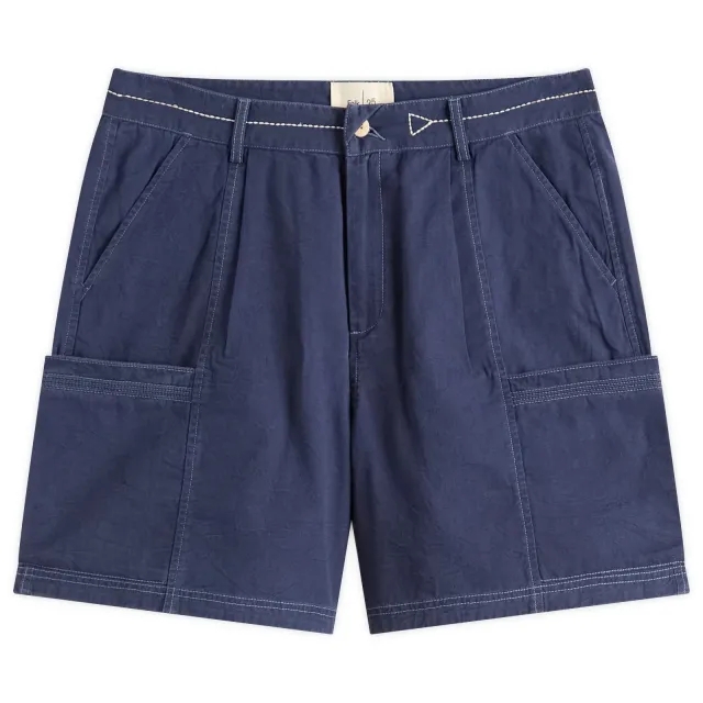 Folk Men's Lunar Shorts Ink Blue Crinkle Canvas