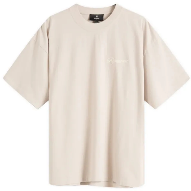 Represent Men's Script Logo T-Shirt Concrete