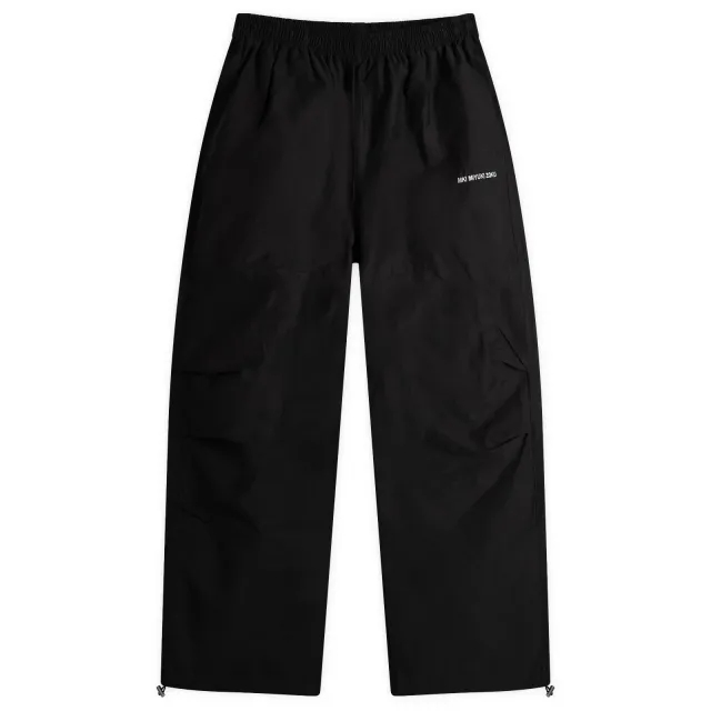 MKI Men's Washed Cotton Nylon Parachute Pants Black