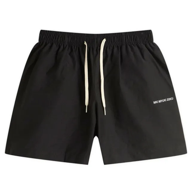 MKI Men's Washed Cotton Nylon Shorts Black