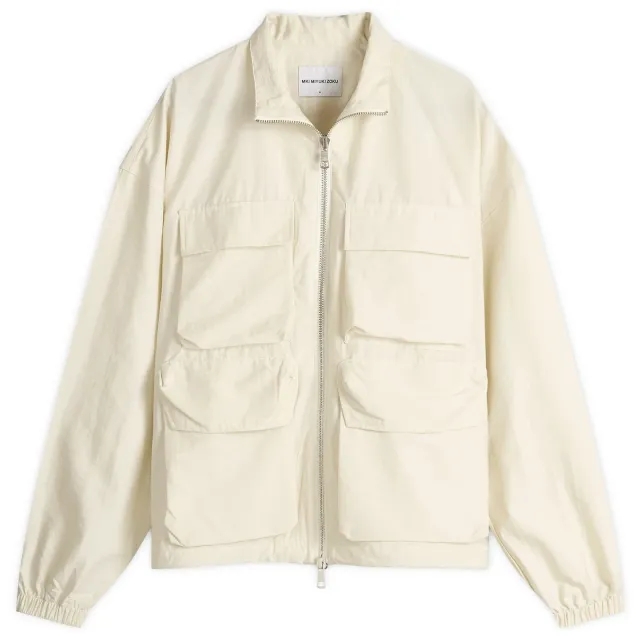 MKI Men's Washed Cotton Nylon Track Jacket Bone