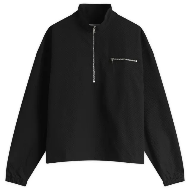 MKI Men's Seersucker Quarter Zip Black