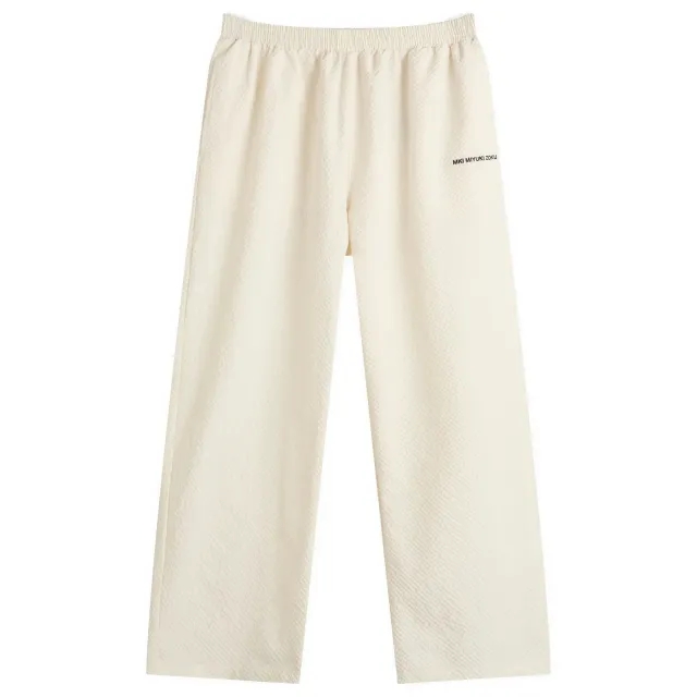 MKI Men's Seersucker Wide Leg Trousers Bone