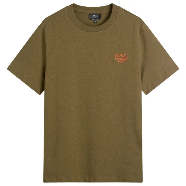 A.P.C. Men's Rue Madame Logo T-Shirt Khaki Marl