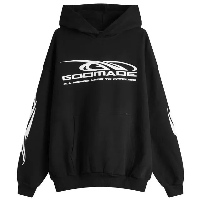 God Made Men's Road To Paradise Hoodie Washed Black