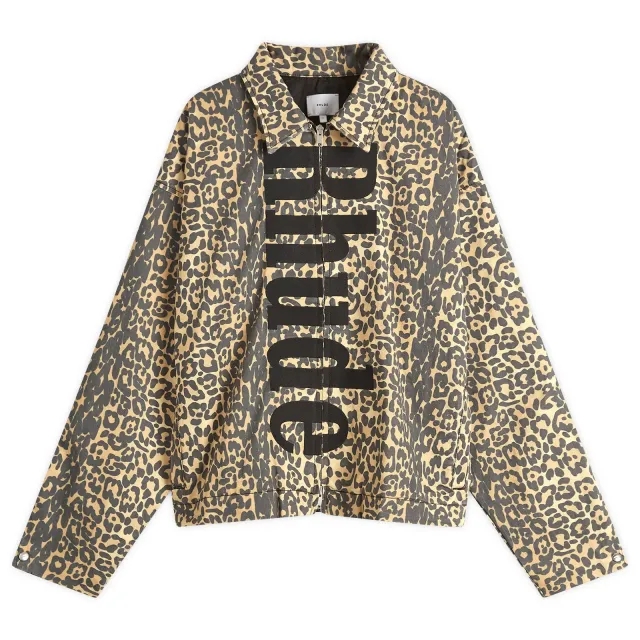 Rhude Men's Leopard Work Jacket Black/Tan