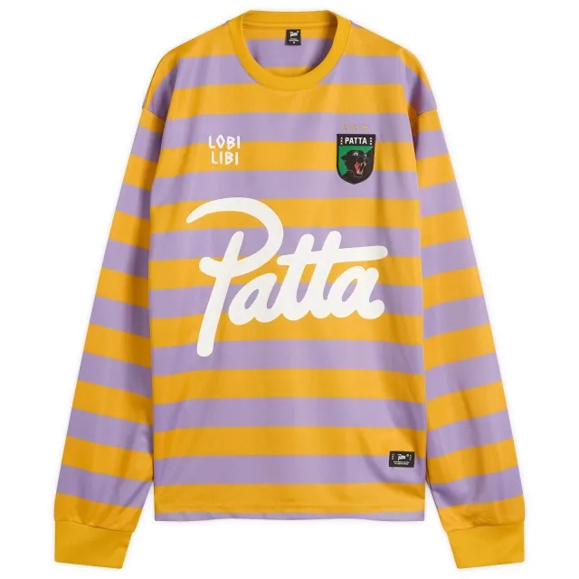 Patta Men's Stripe Long Sleeve Football Jersey Chalk Violet