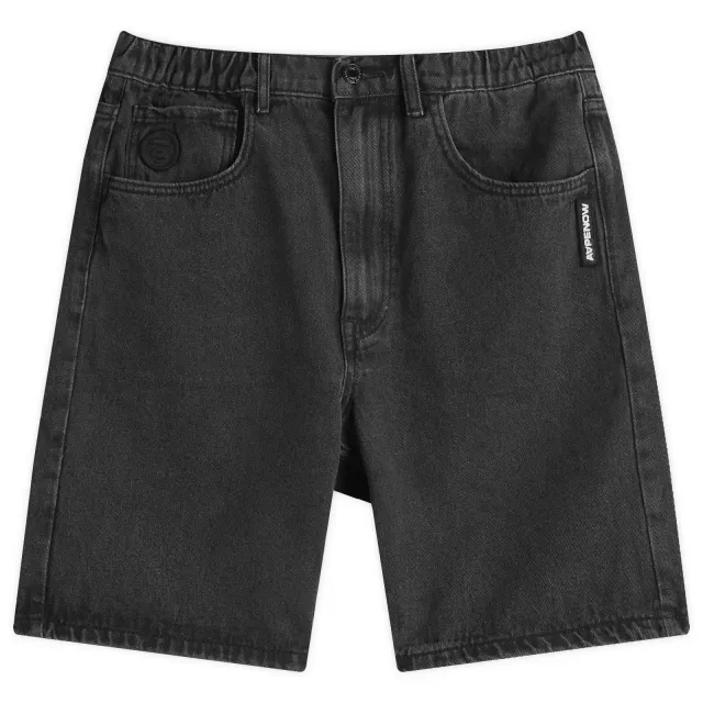 AAPE Loose Fit Denim Shorts Light Black