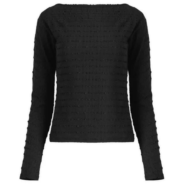 Peachy Den Women's Cindy Long Sleeve Top Black