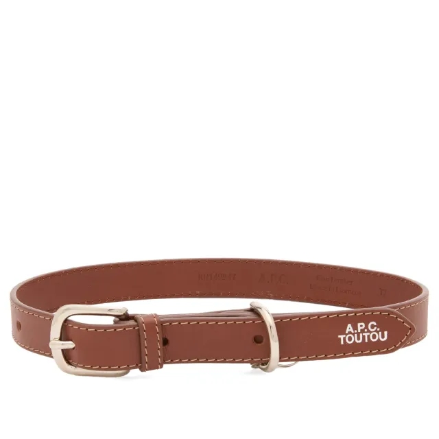 A.P.C. Men's Leather Dog Collar Hazelnut