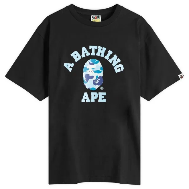 A Bathing Ape Men's Abc Camo College Tee Black X Blue