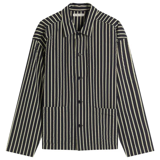 YMC Men's PJ Stripe Jacket Navy/Yellow
