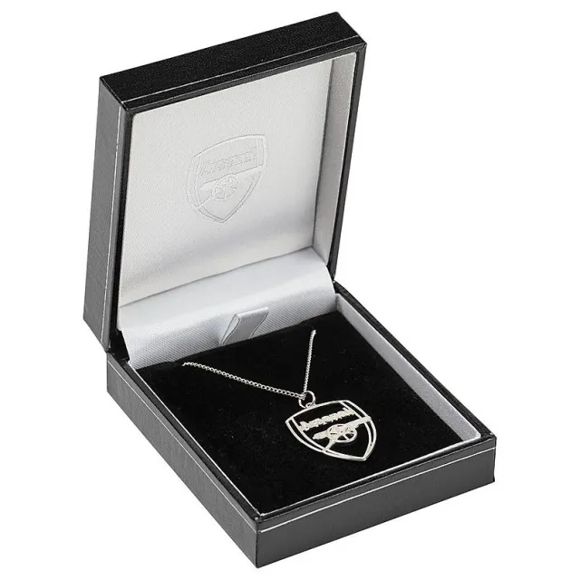 Arsenal Sterling Silver Cut Out Crest Pendant and Chain, Multicolor