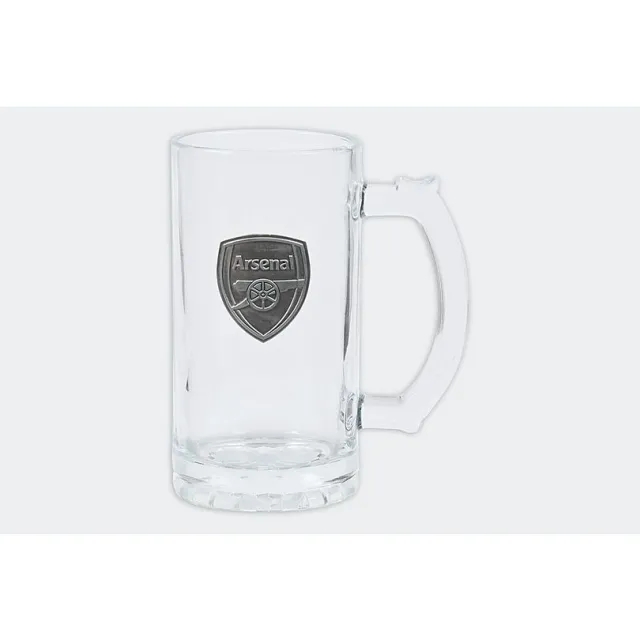 Arsenal Metal Badge Glass Tankard, Multicolor