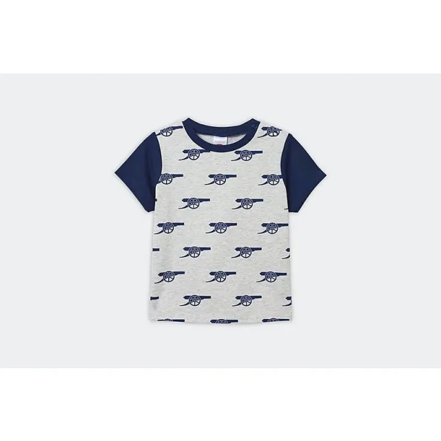 Arsenal Baby Grey Printed Cannon T-Shirt, Multicolor