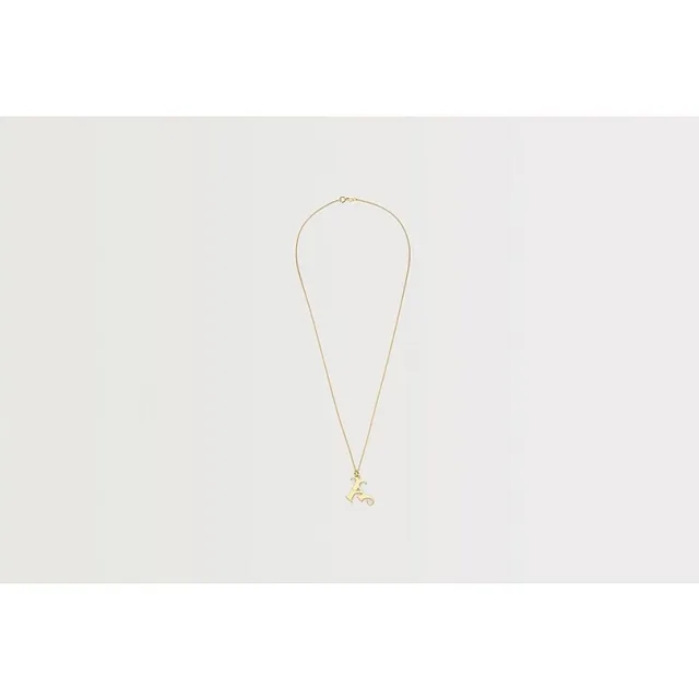 Arsenal 18ct Gold Plated Silver Gothic A Pendant, Multicolor