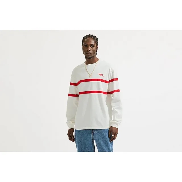 Arsenal Double Stripe White Long Sleeve Unisex T-Shirt, Multicolor