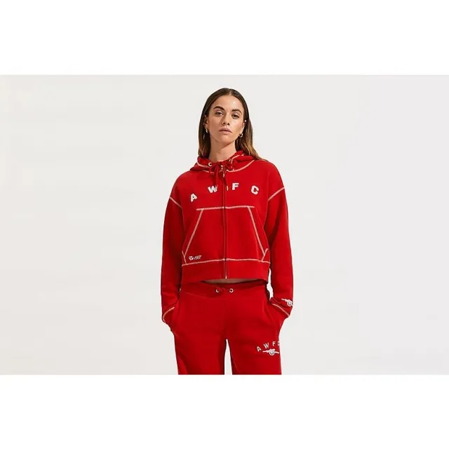 Arsenal AWFC Womens Red Zip Hoodie, Multicolor