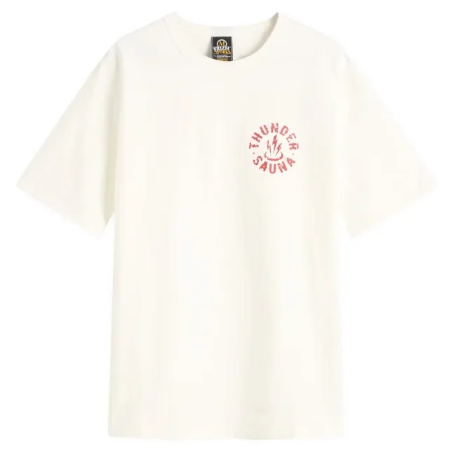 FrizmWORKS Men's Thunder Sauna Signboard T-Shirt White