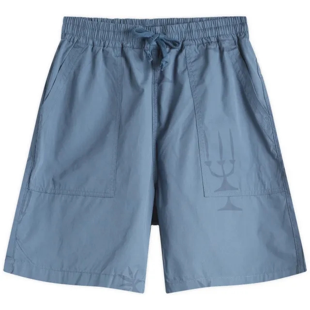 Service Works Men's Poplin Printed Chef Shorts Slate