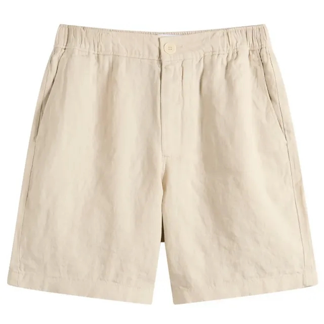 Wax London Men's Kurt Washed Linen Shorts Beige