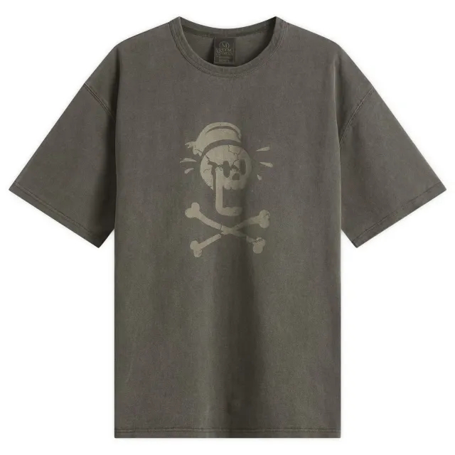 FrizmWORKS Men's Black Flag Pigment Dye T-Shirt Charcoal