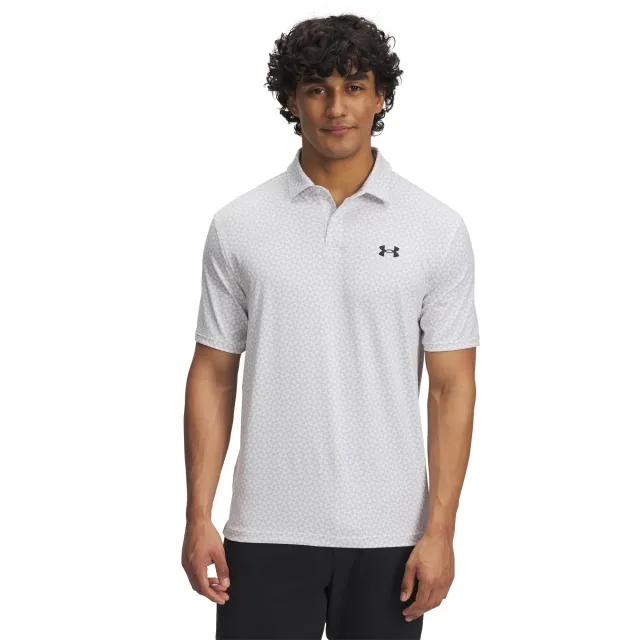 Under Armour  Tee To Green Printed Men's Polo White / Halo Gray / Black L