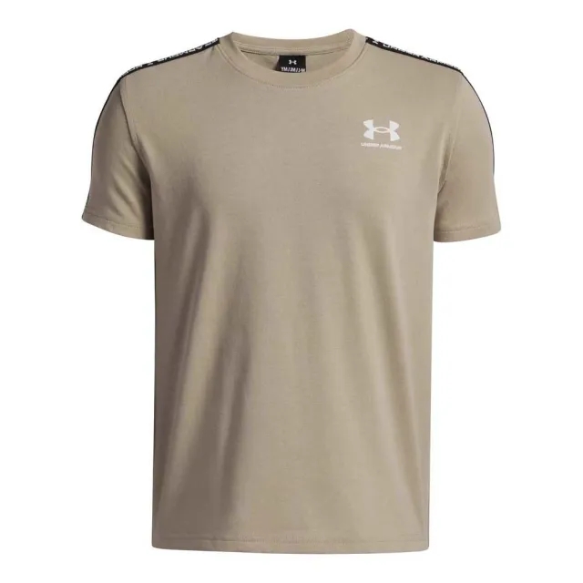 Under Armour  Sportstyle Taped Boys' Short Sleeve City Khaki / White YLG (59 - 63 in)