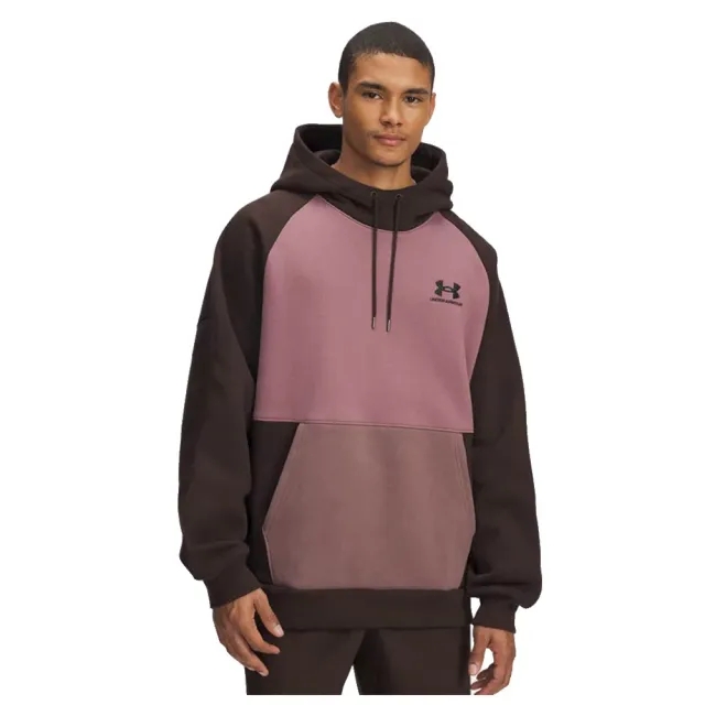 Under Armour  Icon Heavyweight Colorblocked Men's Hoodie Kona Brown / Maroon Mist / Black L