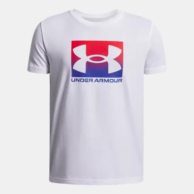 Under Armour  Boxed Sports Boys' Short Sleeve White / Royal YXL (63 - 67 in)