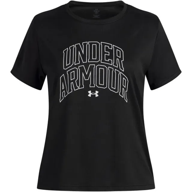 Under Armour  Tech™ Varsity Graphic Girls' Short Sleeve Black / White YLG (59 - 63 in)