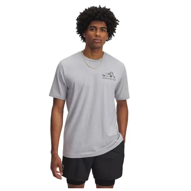 Under Armour  Body Shop Men's Short Sleeve Mod Gray Light Heather / White L