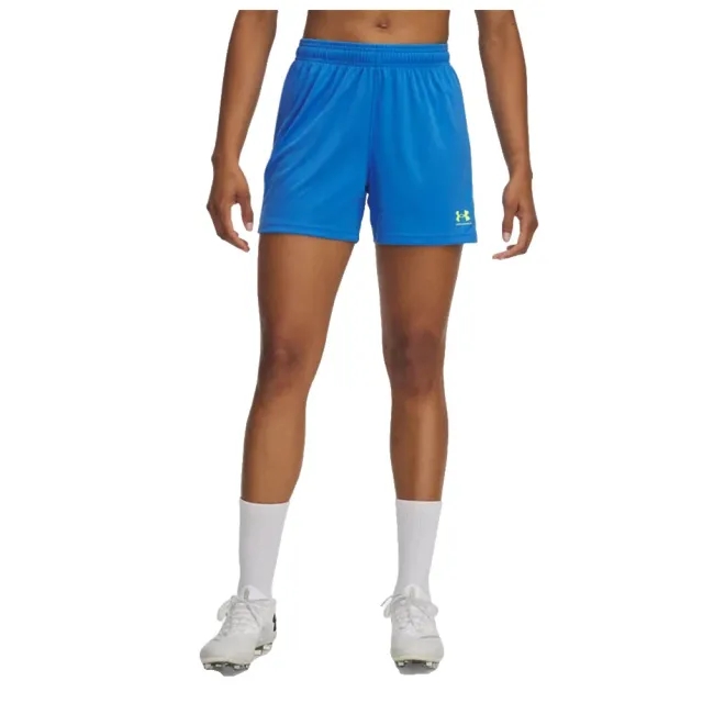 Under Armour  Challenger Knit Women's 4.5" Shorts Blue Atlantis / High Vis Yellow L