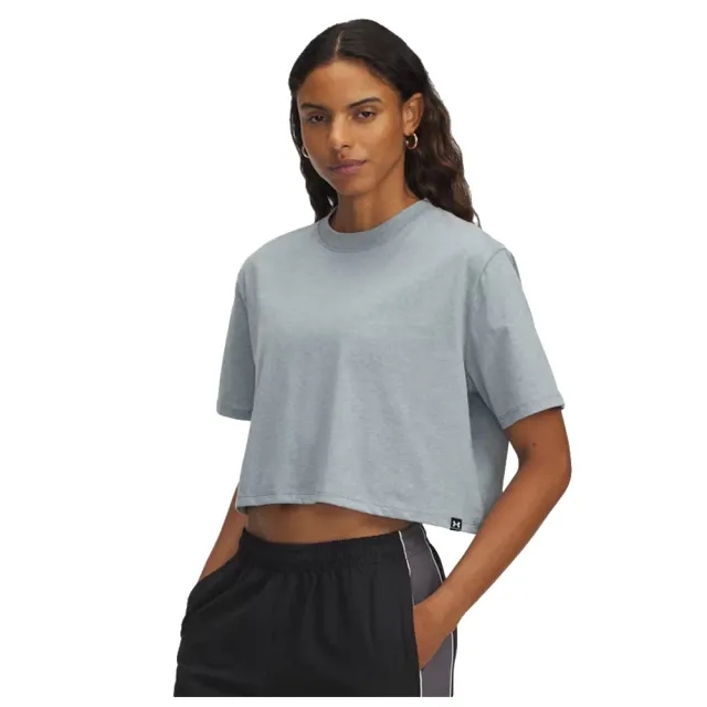 Under Armour  Rival Women's Short Sleeve Jasper Blue Light Heather / Black / White L