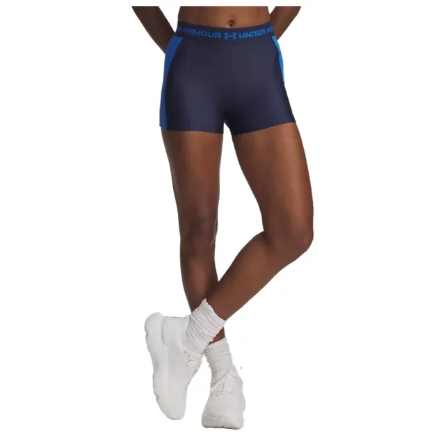 HeatGear® Rib Shorty Women's 3" Shorts Washed Navy / Blue Atlantis / Blue Atlantis L