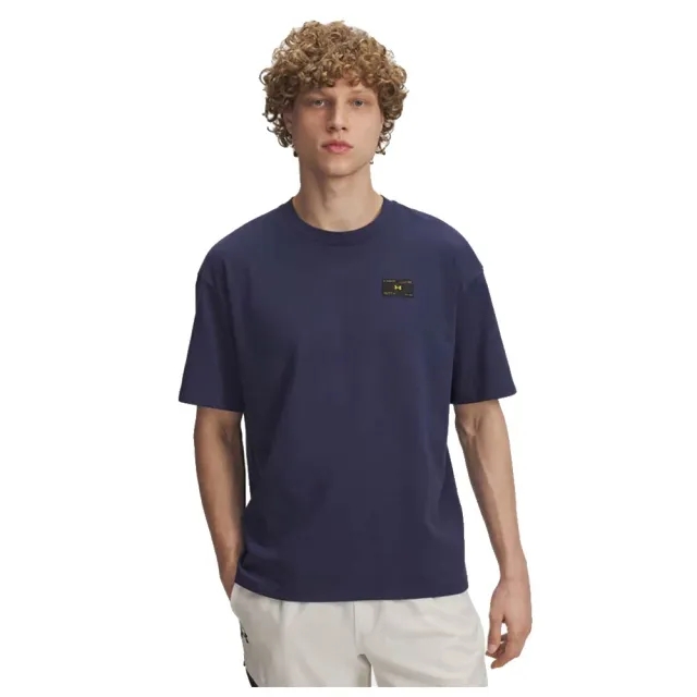 Under Armour  Woven Label Heavyweight Men's Short Sleeve Washed Navy / Black L