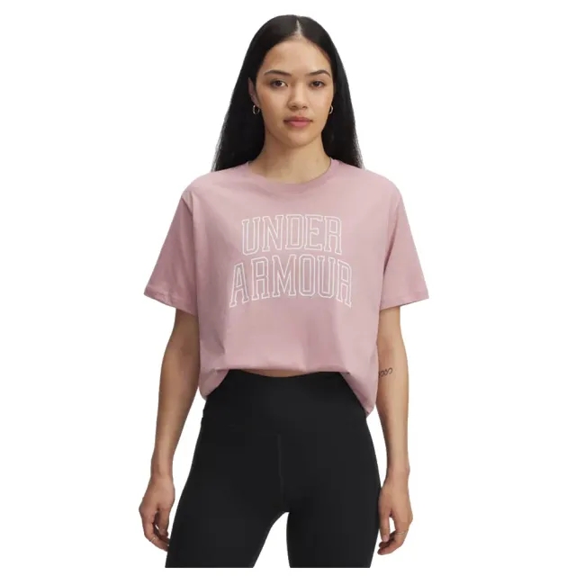 Under Armour  Rival Campus Women's Oversized T-Shirt Tourmaline Pink / White L