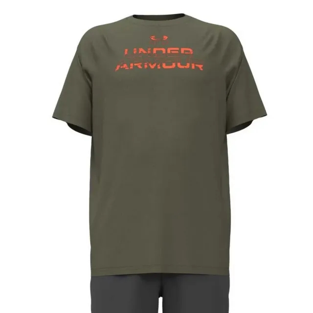 Under Armour  Tech™ Split Wordmark Boys' Short Sleeve Marine OD Green / Orange Base YLG (59 - 63 in)