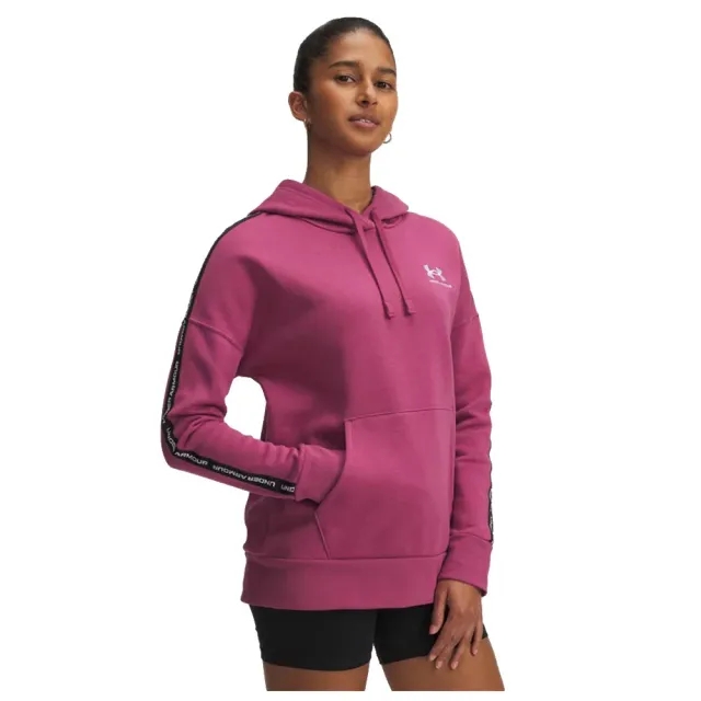 Under Armour  Icon Fleece Taped Women's Hoodie Fuchsia Dusk / White L