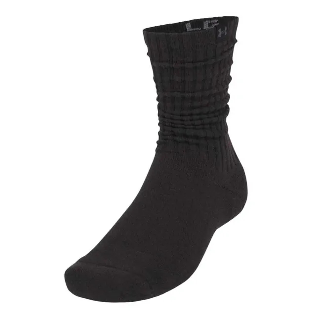 Under Armour  Sportstyle Cotton Scrunch Unisex 2-Pack Crew Socks Black / Black / Castlerock L
